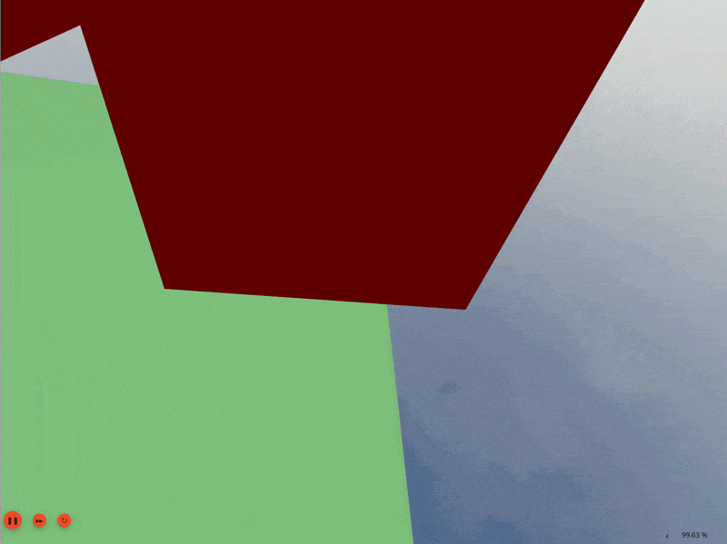 CANavigator in flight: the drone navigating the procedurally generated urban grid.
